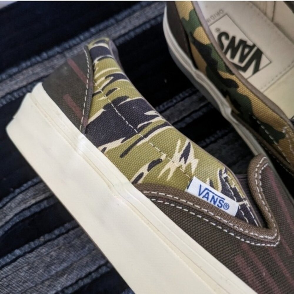 Vans OG Slip On LX Women 8 Canvas Mixed Camo Brown VNOA3AV7VYT 012026 - Picture 6 of 11